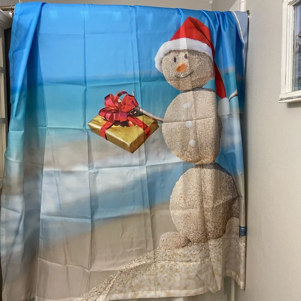 Beach holiday shower curtain never used standard size